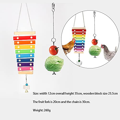 Kaimeilai Kippenspeelgoed, vogelspeelgoed, kippenschommel, kippenschommel, xyofoon speelgoed met bloemen, stenen om te… - Afbeelding 3