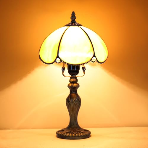 TFNALNB Tiffany Table Lamp, Stained Glass Lamp, Simple European Style, 8 Inch Small Night Light, for Bedroom Living Room Office
