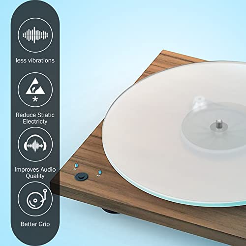 Axiom - Turntable Acrylic Slipmat For Vinyl Lp Record Players - 2.7Mm Thick For Better Sound Support On Record Player - Provides Anti-Static And Tighter Bass (Clear) #TOP6
