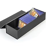 tutata Trading Card Storage Box, Baseball Card Storage Box Holds 900+ Sport Cards or 200 Top Loaders, Fits Football, Basketball, Hockey, Gaming & Trading Cards, Black, 13x4x3 inches