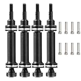 Hard Steel Front Rear Driveshaft Upgrades Parts for E-Revo Mini Summit Slash 1/16 RC Car 4pcs/Set (Black)