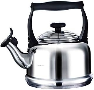 Le Creuset Traditional Stove-Top Kettle with Whistle, Suitable for All Hob Types Including Induction, Capacity: 2.1 L, Mirror Polish, 92000100000100