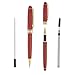 Juvale 2-Pack Luxury Rosewood Ballpoint Pen Set for Men - Cherry Red Wood Finish, Brown - Smooth 0.7mm Black Ink Refill - Business & Executive Gift Set - Refillable Wood Pens