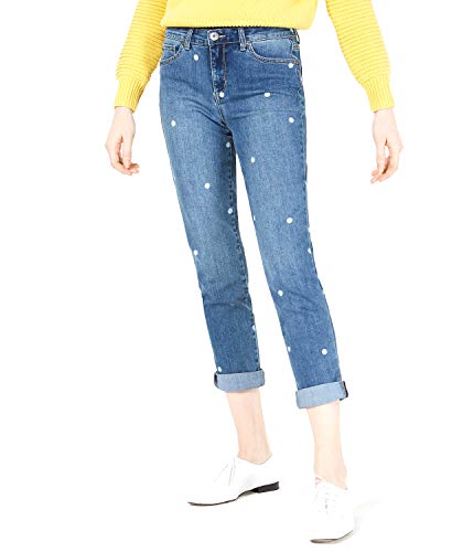 Maison Jules | Dot-Printed Cuff Boyfriend Jeans | Bailey Wash, 6