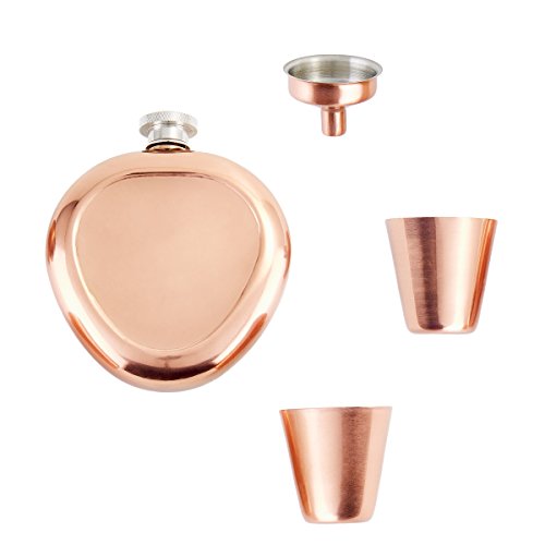Old Dutch 4 Piece Copper Flask Set, Copper, Standard