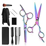 Hair Cutting Scissors Kits, 11Pcs Professional Haircut Scissors Kit with Comb, Clips, Cape, New Craf