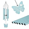 Evergreen Hand Tuned Memorial Wind Chime for Outside | in Memory of a Life| Scale of A | Deep Tone | Powder-Coated Metal | Blue | 30-Inches Tall | Sympathy Gift for Home Garden Decoration
