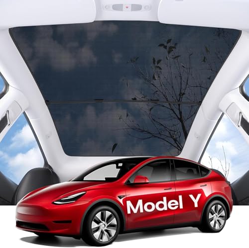 SUMK Model 3 Glass Roof Sunshade Sunroof Rear Window Sunshade Compatible for Tesla Model 3 2020 2021 2022 2023 (5 of Set) (Sunshades+ Front Windowshield)