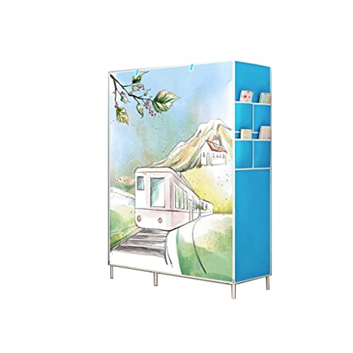 HUNM Armario de Ropa de Tela no Tejida, Armario portátil, Armario de Almacenamiento Independiente con Barra para Colgar, diseño de persiana Enrollable Cover