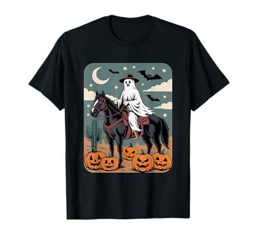 Rodéo avec cartes de tarot Boo Cowboy Ghost Riding A Horse T-Shirt