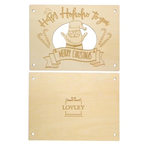 LOVLEY Personalised Christmas Card, Chirismas Money Wallet, Money Gift Chrismas, Wooden Money Card with Envelope (Santa Claus) - Image 2