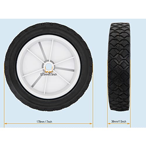 Lawn Mower Wheels 7 Inch For Hand Truck Lawn Mower, 7 Inch Wheels Replacement For Hand Trucks Wheel Lawnmower Grill Wheel 9611 Oregon 72-107, 7"X1-1/2"(2 Pack) #TOP4