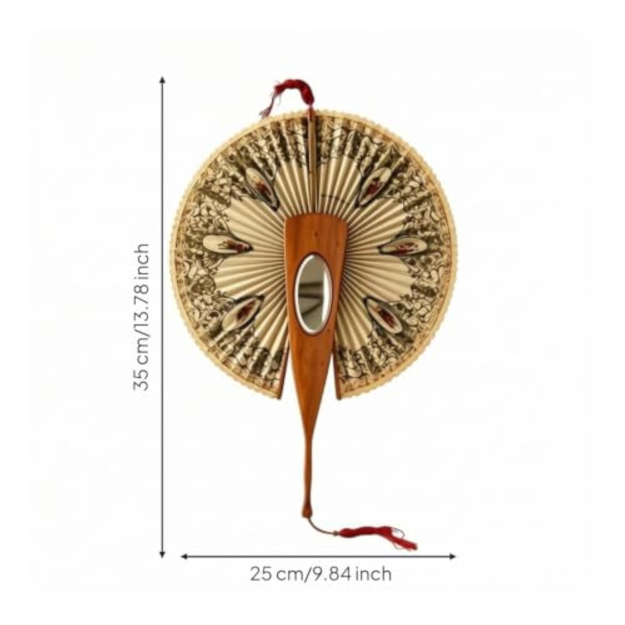 Antique-Style Pleated Handheld Fan for Collectors and Decor