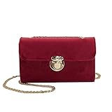 ✿OPTIMALES MATERIAL UND GRÖSSE - Material: Goldsamt Größe: 20 * 12 * 7cm Große Kapazität ermöglicht es Ihnen, Ihre Brieftasche, Ihr Mobiltelefon, Ihr Wechselgeld, Papierhandtücher, kleine Kleinigkeiten und sogar einen Regenschirm unterzubringen