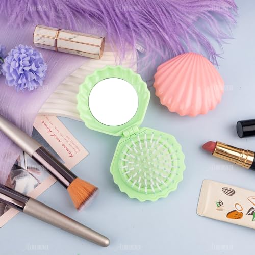 Cepillo de pelo plegables con espejo AUEAR en pack de 4 unidades de diseño portátil 4