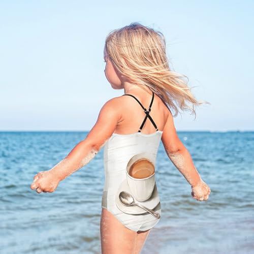 KLL Swimsuit for Girls 1-Piecing Swimwear Toddler Girls Swim Suit 4T Coffee4