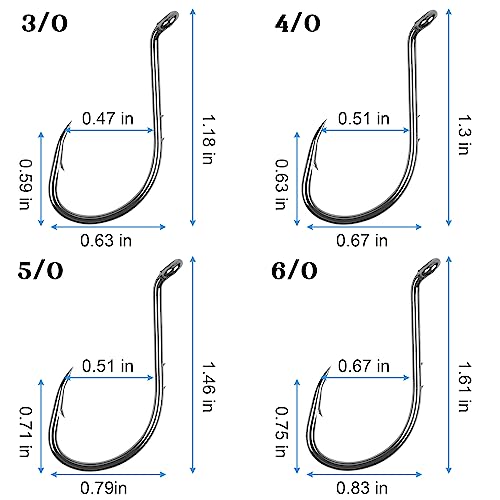 Octopus Hooks Baitholder Fishing Hooks J Hooks Octopus Circle Hooks Barbed Beak Fish Hooks Offset Hooks High Carbon Steel Extra Sharp For Saltwater Freshwater Fishing #TOP6