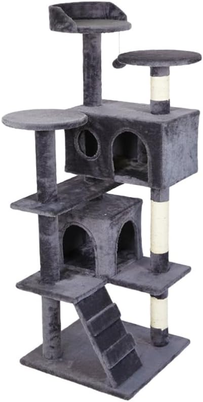 PetVogue Large Cat Tree Condo with Sisal Scratching Posts, Perches, Houses, Hammock, Dangling Ball | Cat Tower for Indoor Cats | Kitty Activity Centre Kitten Play Multilevel House for Multiple Cats