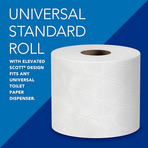 Image of Scott Professional Standard Roll Toilet Paper, Bulk, 40 Rolls (48040) | 550 Sheets /Roll, 2-Ply, Individually Wrapped, Elevated Design, Plus Tier