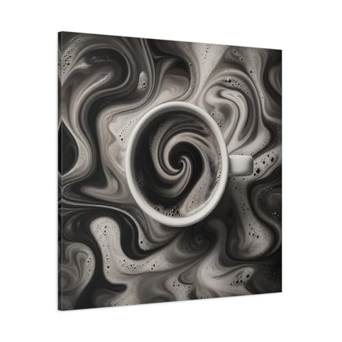 Impression sur toile abstraite café grand format 90x90cm style galerie