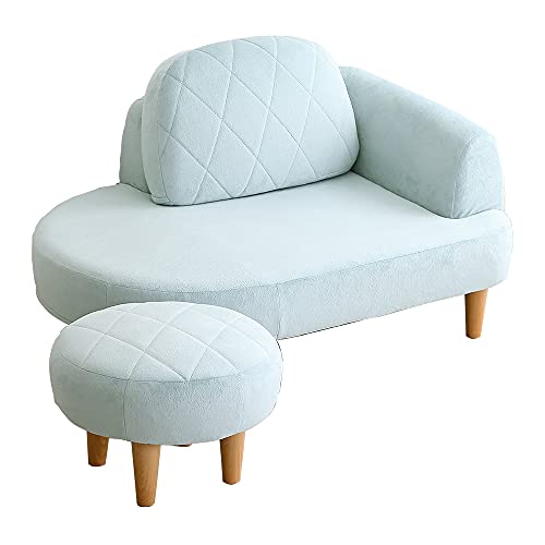 ホームテイスト 大人かわいい コンパクトカウチソファ Chammy -チャミー-ブルー色