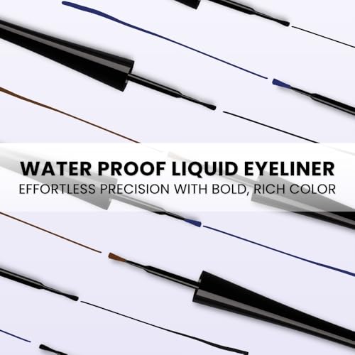 Image of Liquid Eyeliner - Black & Brown Pack of 2 | Waterproof & Smudge Proof | Long-Lasting & Quick-Dry Formula | One Stroke Application | Glossy Finish Liquid Liner for Women - 4ml Each