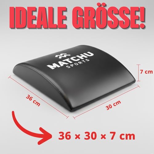 MATCHU - Ab matt - Bauchmuskelmatte - Untere Rückenstütze - Sit up Matte - Bauchmuskeltrainer - Sit up - Anti-Rutsch - 36x30x7cm - 500 Gramm - Schaumstoff/Kunstleder - Schwarz/Weiß