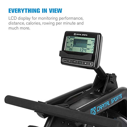 Capital Sports Rudergerät für Zuhause, Rudermaschine mit Wasser-Widerstand, Rowing Machine Klappbar, Rowshaper bis 150… – Bild 4