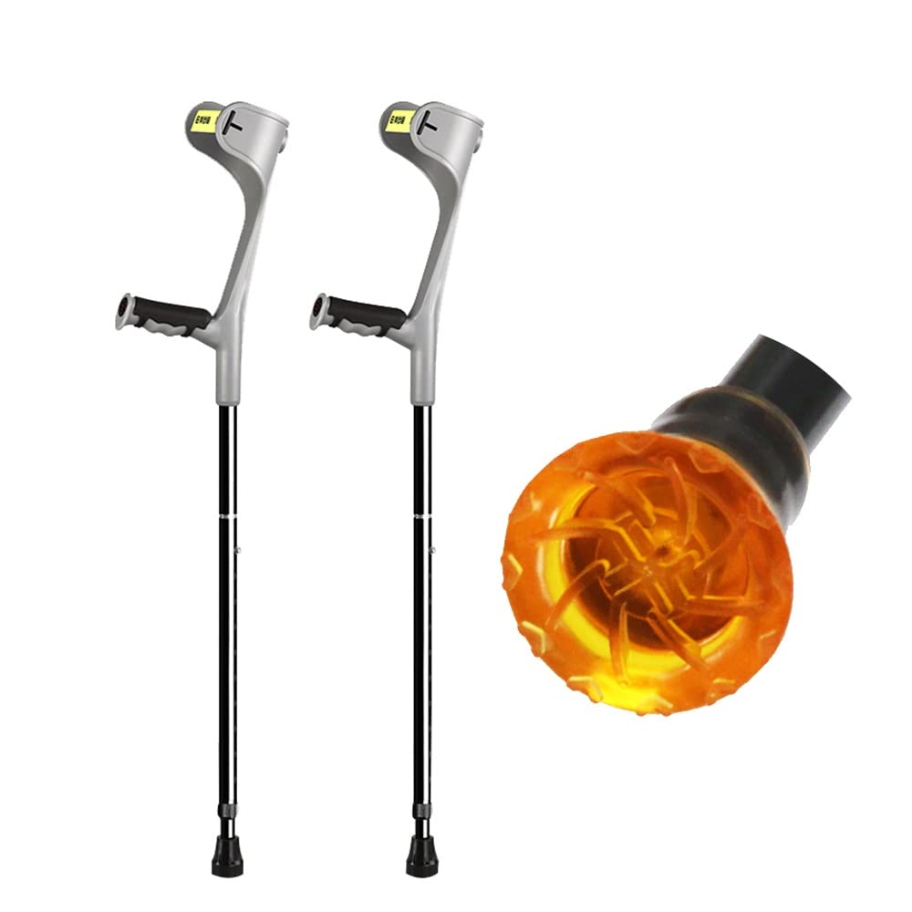 Kule pod pachami, kule dla dorosłych, ergonomiczne kule do chodzenia, lekki stop aluminium, regulacja wysokości, wyważony pomocnik do chodzenia dla dzieci, mężczyzn, kobiet (kolor szary), modne