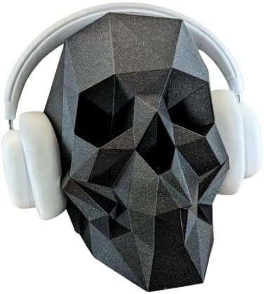 Geometric Skull Headphone Holder; Gamer Headset Stand For Desk; PC Gaming Room Desk Setup Accessories; Skull Headset Holder for Wired and Wireless Headsets