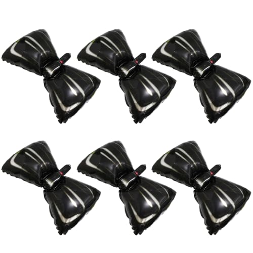 Ballons noirs 4D avec nœud souris | Set de 6 pour décoration anniversaire et fêtes