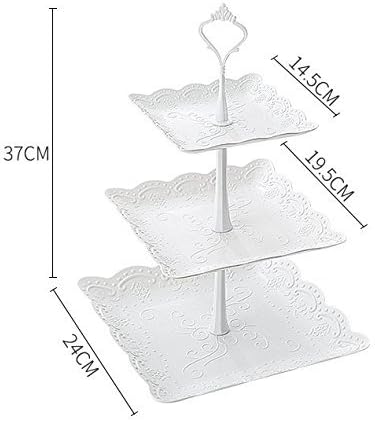 Candora 2 Sets Plastic Cupcake Stand Size 6"&8"&10" 3 Tier Cake Stand Afternoon Tea Stand for Sweet Time
