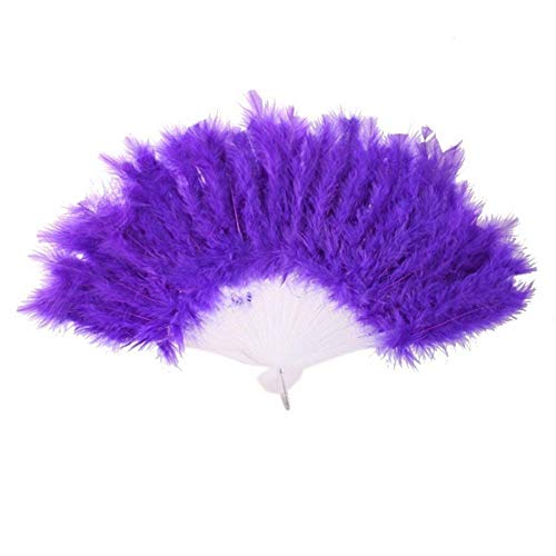 KitMall ふわふわ 羽扇子 ジュリアナ扇子 ジュリ扇 ゴージャス セクシー コスプレ 仮装 衣装 ディスコ ボディコン お立ち台 バブル 結婚式 (パープル)