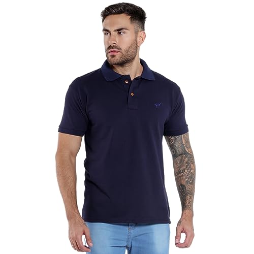 Camisa Polo Básica Masculina (Azul Marinho, G)