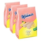 Manner Zitronen-Waffeln | vegane knusprige Waffeln mit Zitronencreme | 3er Pack (400 g)