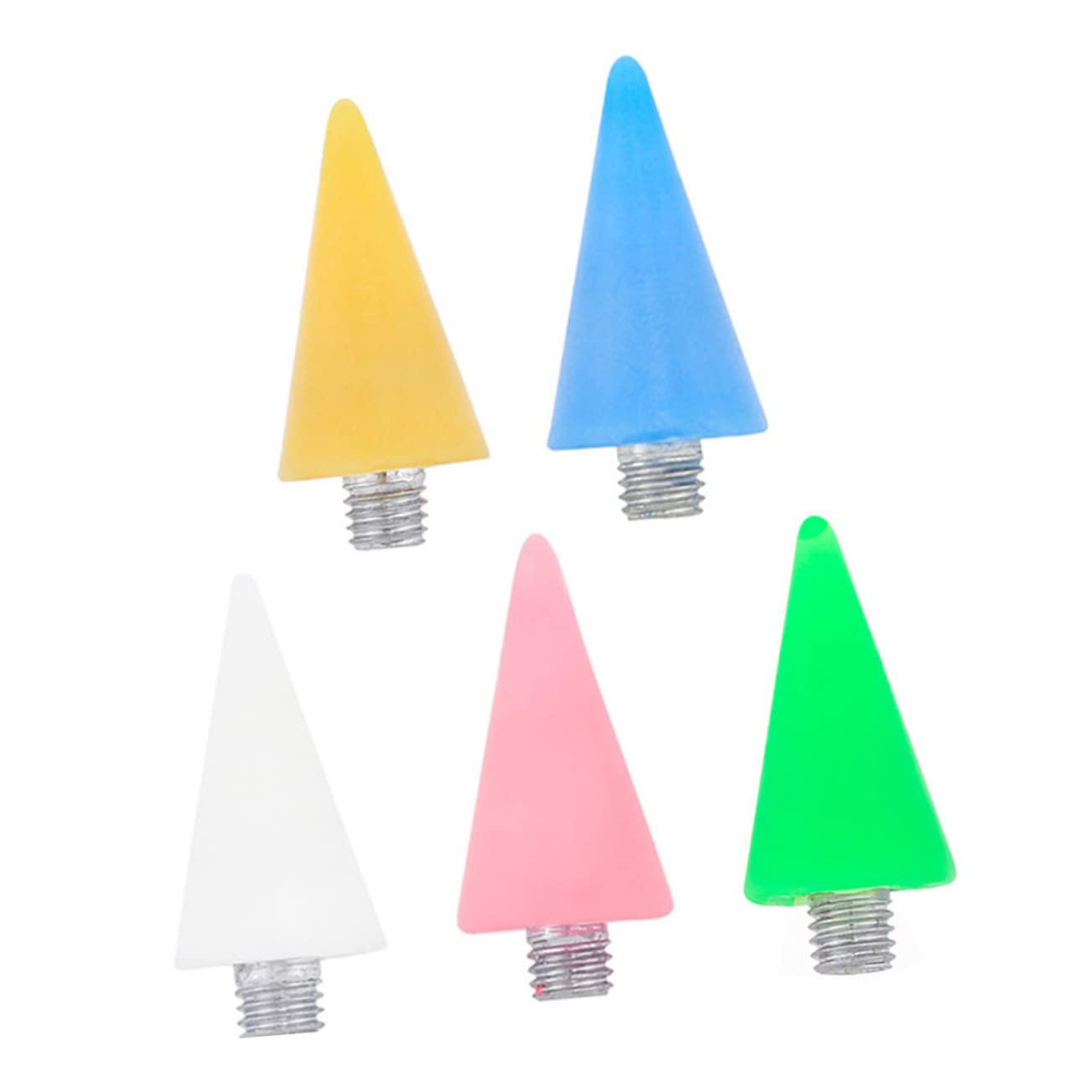 Mikinona Acrylic Nail Art Replacement Pen Tips for Diy Manicure Dual-ended Dotting Tool White Yellow Blue Green and Pink Rhinestones and Beads