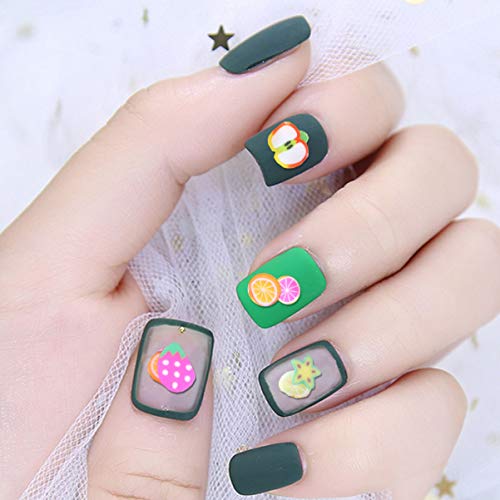 PIXNOR 300Pcs Frutas Nail Art Slice 3D Frutas Padrão Unhas Fatias Mini Coloridas Unhas para Nail Art