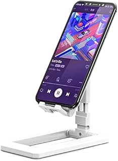 Phone Stand for Desk,Adjustable Foldable Cell Phone Tablet Holde(White)