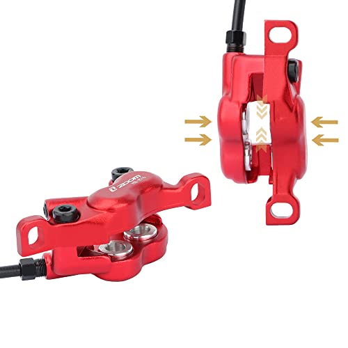 Deying Zoom 4-Piston Mtb Hydraulic Disc Brake Set/W 160Mm Floating Disc Rotors Outer Routing (Red 1) #TOP1