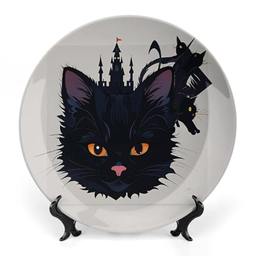 Plato decorativo de porcelana Abstract Kitty 6 pulgadas miniatura 1