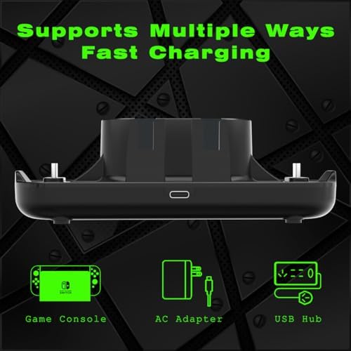 Switch Controller Charger for Nintendo Switch, Charging Dock with JoyCon/Pro / PS5 Controller, Charger Station with LED Indicator and Charger Cable for JoyCons, 6 in 1 Nintendo Charging Dock - 4