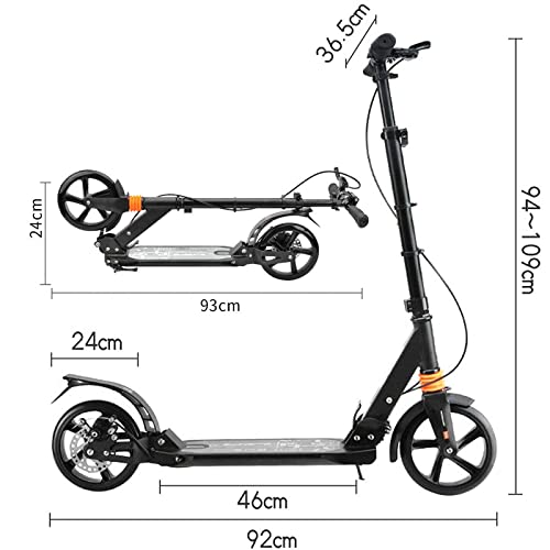 Futchoy Step, kickscooter voor volwassenen en kinderen, met vering, 200 mm, inklapbaar, in hoogte verstelbaar… - Afbeelding 3