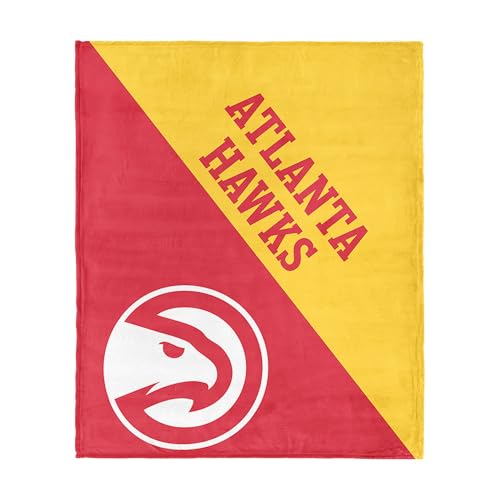 Northwest NBA Atlanta Hawks Halftone Silk Touch Throw Blanket, Ultra Soft Plush Polyester, Lightweight Warm Decorative Fan Gift, 46 x 60 in