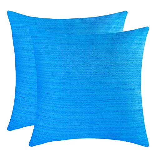 Image of The White Petals Blue Throw Pillow Covers - Luxurious, Elegant & Decorative (20x20 inch, Pack of 2)