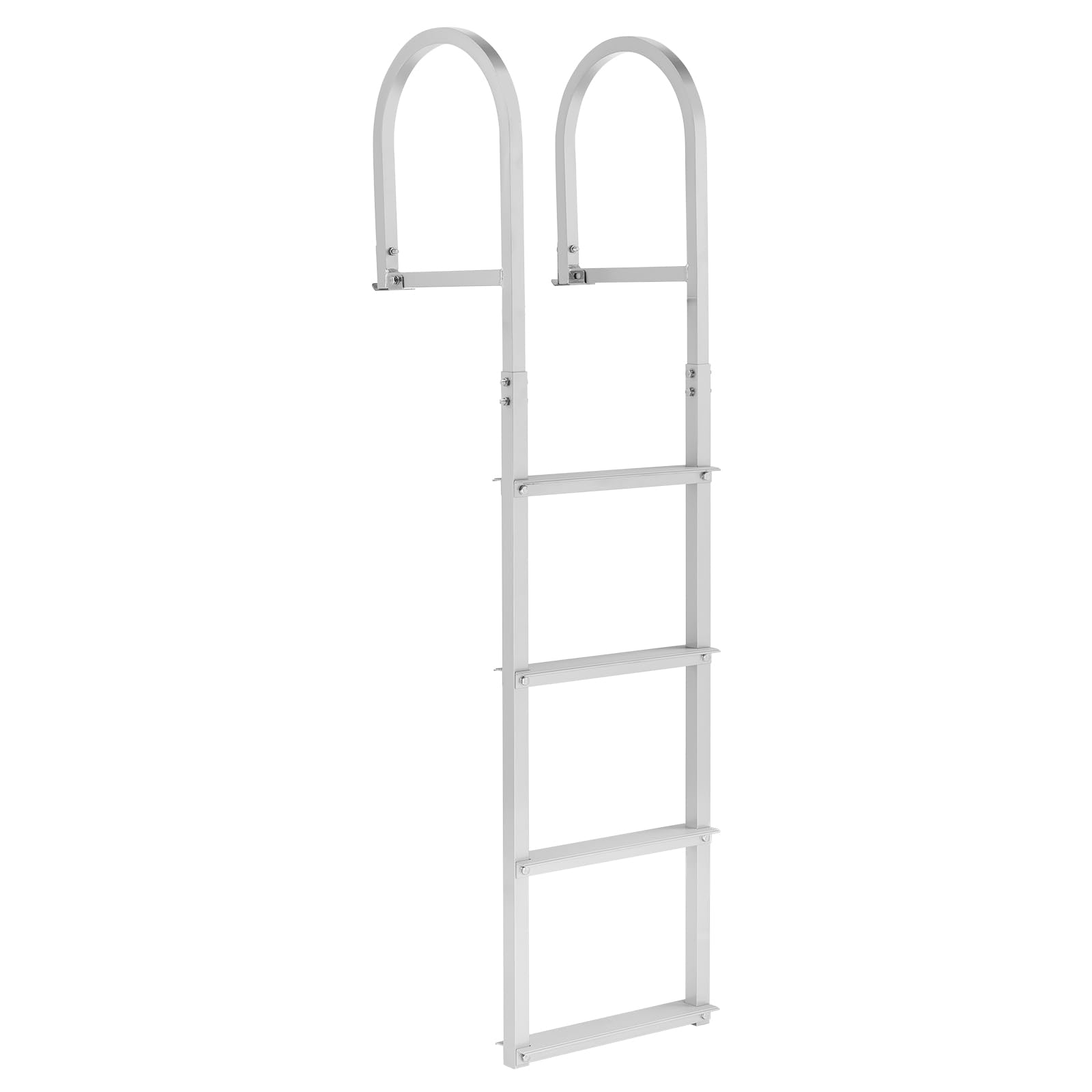 VEVOR Escalera Desmontable para Muelle, Escalera Recta de pontón, 4 peldaños Anchos y Antideslizantes, Carga máxima 227 kg, Estructura de aleación de Aluminio, desenganche rápido, para Lagos y Barcos