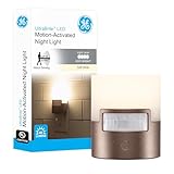 GE 26140 Ultra Brite Motion-Activated LED Light, 40 Lumens, Soft White, Night Light, Energy Efficient, Ideal for Hallway, Entry, Stairs, Bathroom, Kitchen, Garage, Utility Room, Bronze