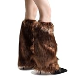 Doukesh Calentadores de Piernas de Peluche para Mujer,Piel Sintética Calentador de Piernas,Puños Peludos Botas Cubiertas,Calentador De Pierna De Tobillo De Moda De Invierno,Regalo de Mujer
