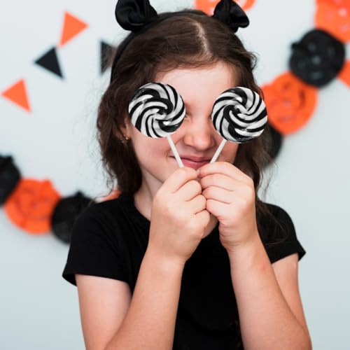 Halloween Lollipops 24pcs Black and White Swirl, Blue-Raspberry - image 4