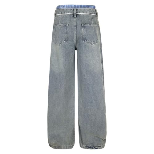 Baggy Jeans Men Washed Double Waisted Sweatpants Men Streetwear for Skater Wide Leg High Waisted Denim Pants2