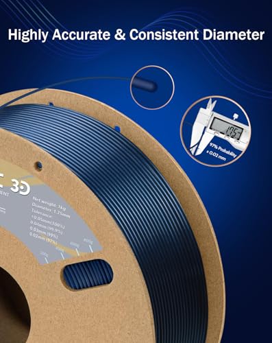 Image of DURAMIC 3D PETG Filament 1.75mm Army Blue, 3D Printing Filament 1kg Spool(2.2lbs), Army Blue Filament 1.75mm Dimensional Accuracy + /- 0.05 mm Non-Tangling Non-Clogging Non-Stringing
